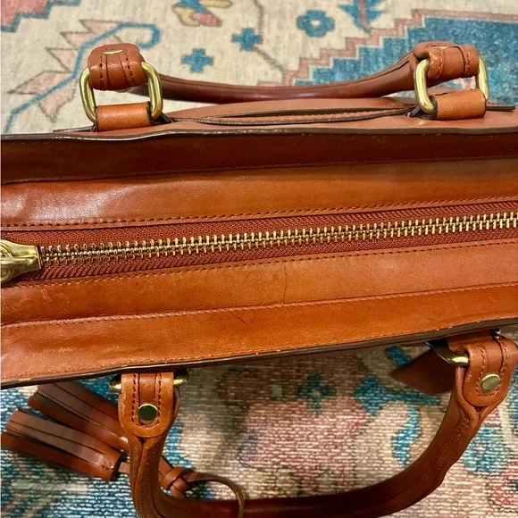 Coach Brown Leather Satchel with Gold Hardware - Picture 6 of 13